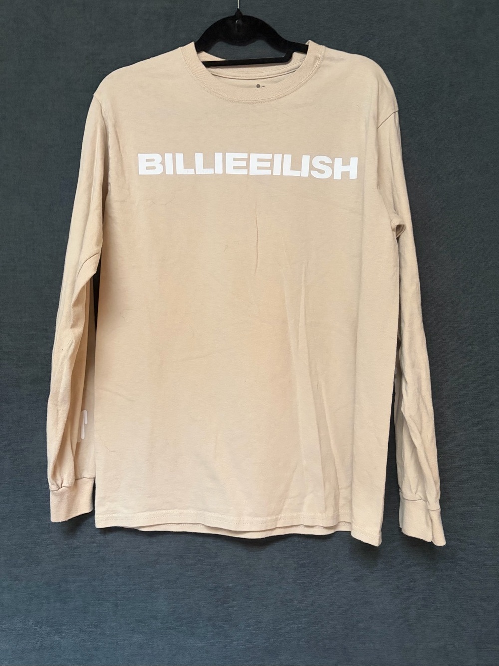 Billie Eilish Long-Sleeve Logo Tee in Beige